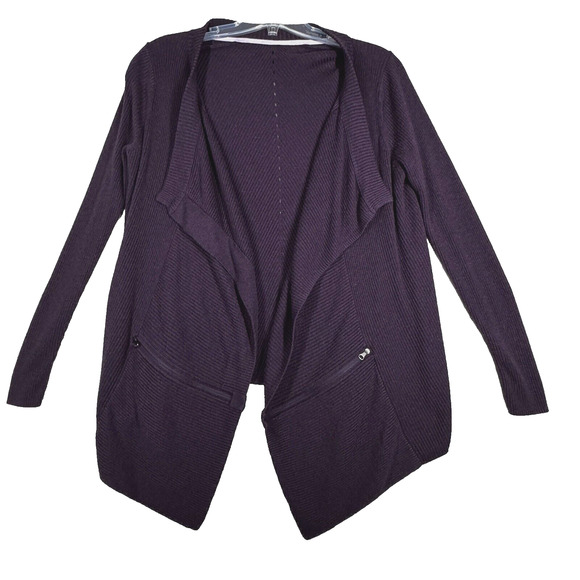Lululemon Sweater Womens Medium Purple Resolution Wrap‎ Ribbed Casual Athleisure - Picture 1 of 8